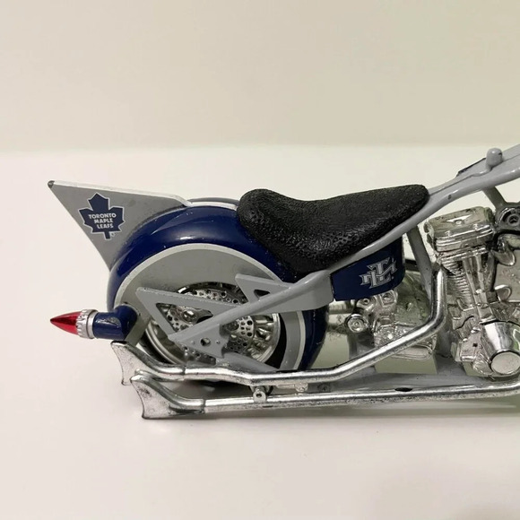 Toronto Maple Leafs Small Chopper Motorcycle Toy 6.5 Inch Long Flaws - Picture 7 of 16